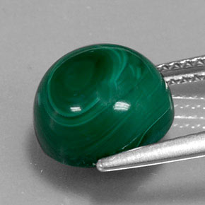 Malaquita Verde Multicolor Natural 7.00ct, Corte Redondo, Opaco