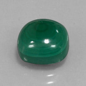 Malaquita verde natural 6,72ct, almofada cortada, opaco