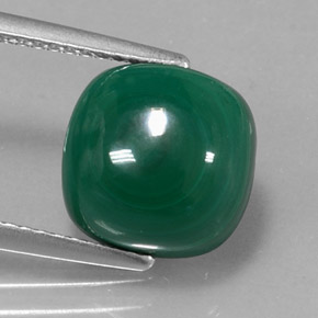 Malaquita verde natural 6,72ct, almofada cortada, opaco