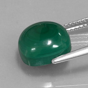 Malaquita verde natural 6,72ct, almofada cortada, opaco