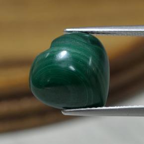 Malaquita verde natural 9,07ct, formato de coração, opaco