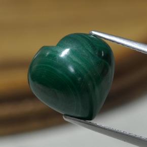 Malaquita verde natural 9,07ct, formato de coração, opaco