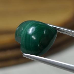 Malaquita verde natural 9,07ct, formato de coração, opaco