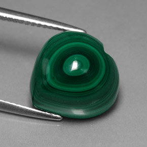 Malaquita verde natural 12,10ct, formato de coração, opaco