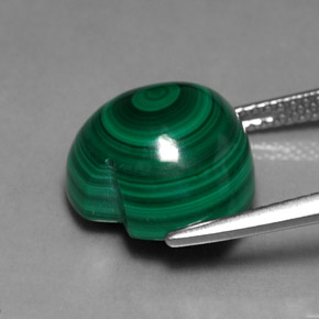 Malaquita verde natural 12,10ct, formato de coração, opaco