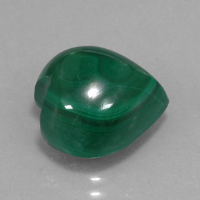 Malaquita verde natural 10,48ct, formato de coração, opaco