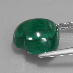Malaquita verde natural 10,48ct, formato de coração, opaco
