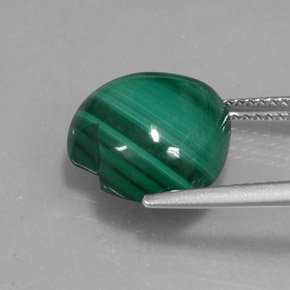 Malaquita verde natural 10,71ct, formato de coração, opaco