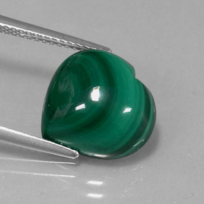 Malaquita Verde Multicolor Natural 9.29ct, Formato de coração, Opaco