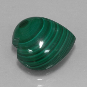 Malaquita verde natural 9,08ct, formato de coração, opaco