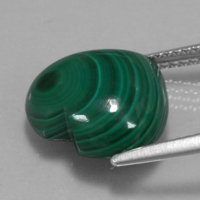 Malaquita verde natural 9,08ct, formato de coração, opaco