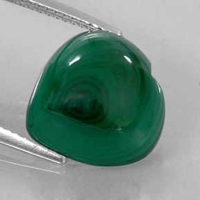 Malaquita verde natural 12,75ct, formato de coração, opaco