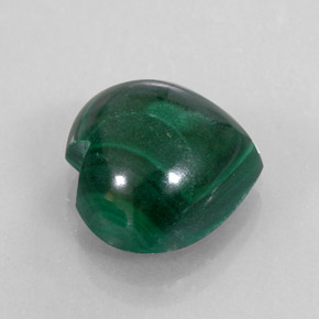 Malaquita verde natural 10,57ct, formato de coração, opaco