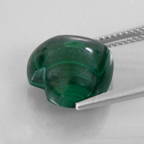 Malaquita verde natural 10,57ct, formato de coração, opaco