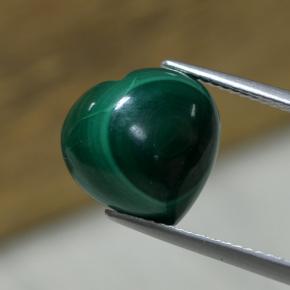 Malaquita verde natural 8,34ct, formato de coração, opaco