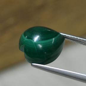 Malaquita verde natural 8,34ct, formato de coração, opaco