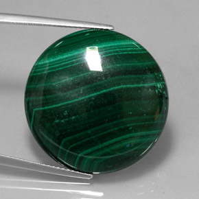Malaquita verde natural 38,87ct, corte redondo, opaco