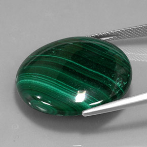 Malaquita verde natural 38,87ct, corte redondo, opaco