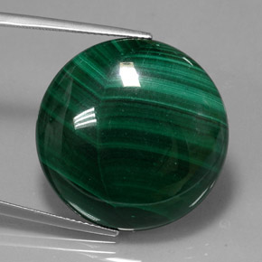 Malaquita verde natural 39,62ct, corte redondo, opaco
