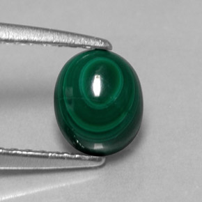 Malaquita verde natural 1,51ct, corte oval, opaco