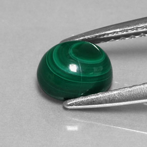 Malaquita verde natural 1,51ct, corte oval, opaco