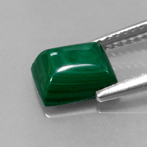Malaquita verde natural 2,47ct, baguete, opaco