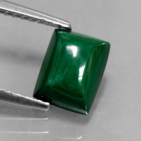 Malaquita verde natural 2,47ct, baguete, opaco