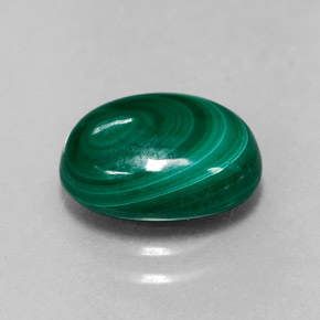 Malaquita verde natural 3,12ct, corte oval, opaco