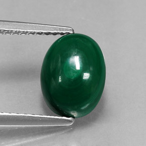 Malaquita verde natural 3,21ct, corte oval, opaco