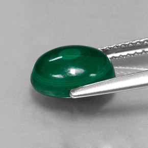 Malaquita verde natural 3,21ct, corte oval, opaco