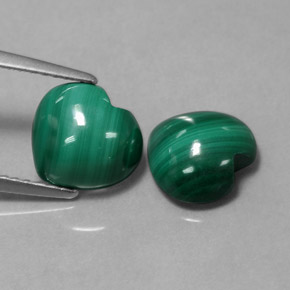 Pedras preciosas de malaquita verde natural de  ct, formato de coração, opaco
