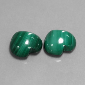 Pedras preciosas de malaquita verde natural de  ct, formato de coração, opaco