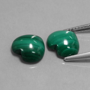 Pedras preciosas de malaquita verde natural de  ct, formato de coração, opaco