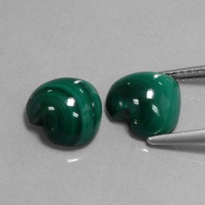 Pedras preciosas de malaquita verde natural de  ct, formato de coração, opaco