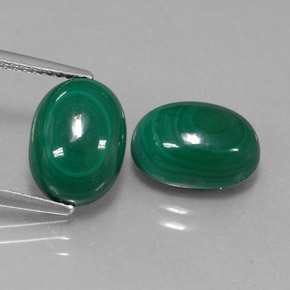 Pedras preciosas de malaquita verde natural de  ct, corte oval, opaco