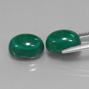 Pedras preciosas de malaquita verde natural de  ct, corte oval, opaco