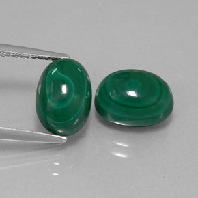 Pedras preciosas de malaquita verde natural de  ct, corte oval, opaco