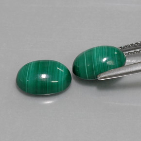 Pedras preciosas de Malaquita Verde Multicolor natural de  ct, Corte Oval, Opaco