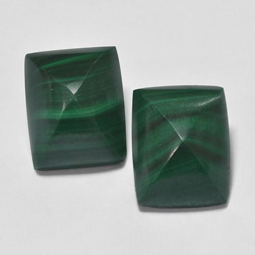 Pedras preciosas de malaquita verde natural de 9,39 ct, baguete, opaco