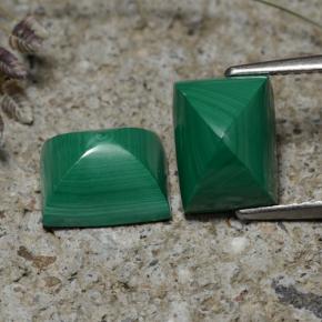 Pedras preciosas de malaquita verde natural de 7,67 ct, baguete, opaco