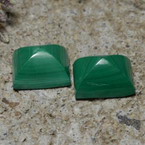 Pedras preciosas de malaquita verde natural de 7,67 ct, baguete, opaco