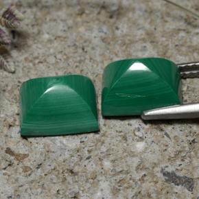 Pedras preciosas de malaquita verde natural de 7,67 ct, baguete, opaco
