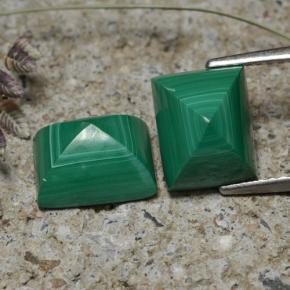 Pedras preciosas de malaquita verde natural de 7,83 ct, baguete, opaco