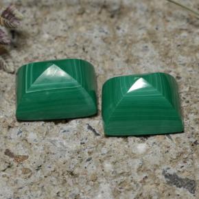 Pedras preciosas de malaquita verde natural de 7,83 ct, baguete, opaco