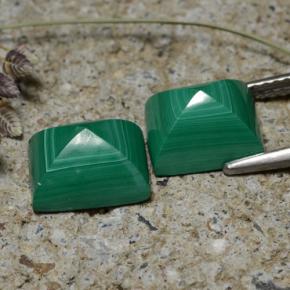 Pedras preciosas de malaquita verde natural de 7,83 ct, baguete, opaco