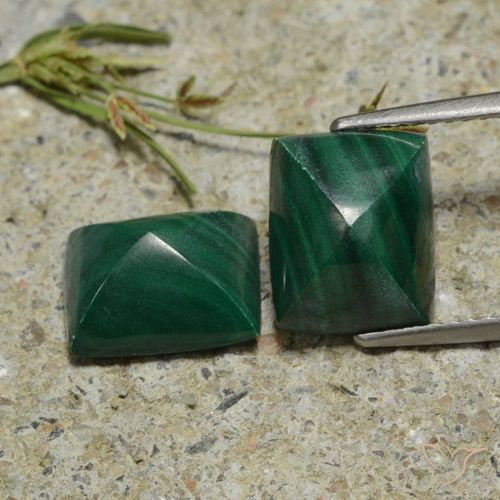 9.58ctw Natural Medium Green  Malaquita, baguete, Opaco