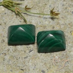 Pedras preciosas de Malaquita Medium Green  natural de 9.58 ct, baguete, Opaco