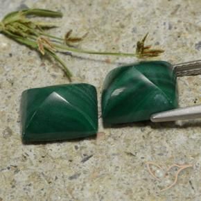 Pedras preciosas de Malaquita Medium Green  natural de 9.58 ct, baguete, Opaco