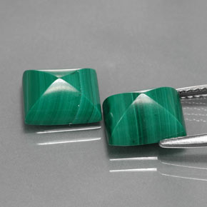 Pedras preciosas de malaquita verde natural de  ct, baguete, opaco