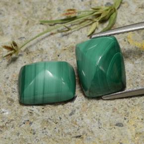 Pedras preciosas de malaquita verde natural de 9,44 ct, baguete, opaco